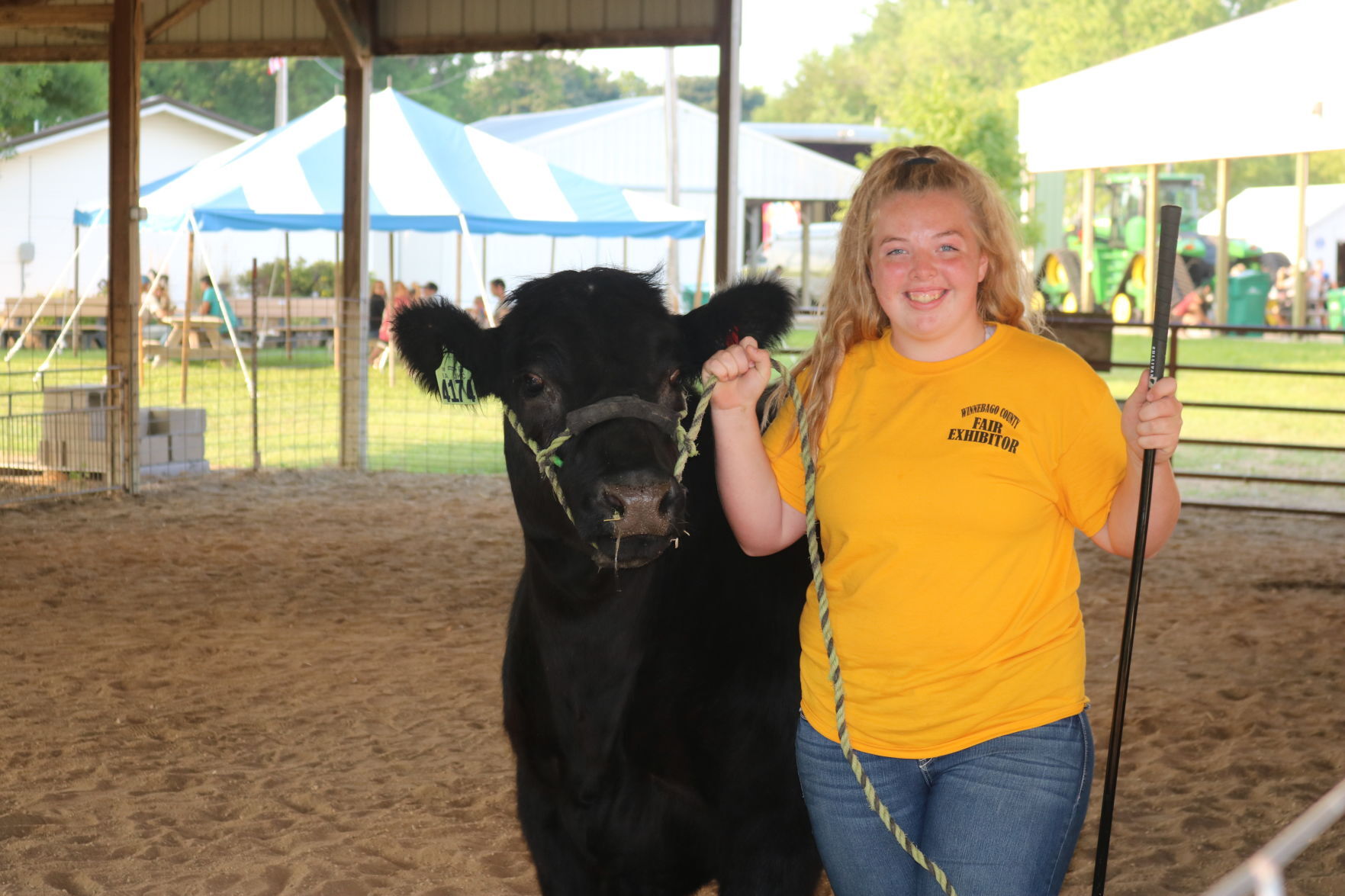 Trista Olsen of Forest City Champion Market Steer on Parade July 17.JPG